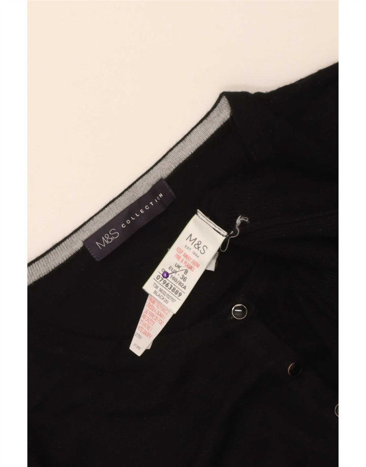Zara ženski kardigan pulover UK 8 Mala crna viskoza