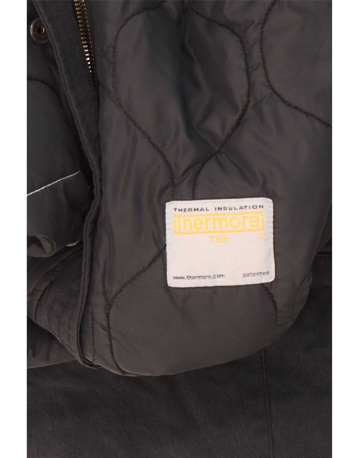 Vintage ženska jakna parka s kapuljačom UK 14 Srednji crni poliamid