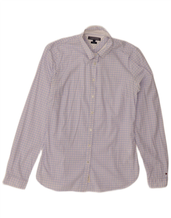 TOMMY HILFIGER Ženska pripijena košulja US 4 Small Blue Houndstooth Pamuk