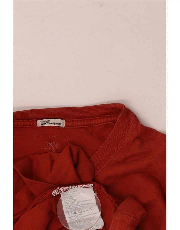 Timberland muška majica Earthkeepers s grafičkim motivima dugih rukava srednje crvene boje