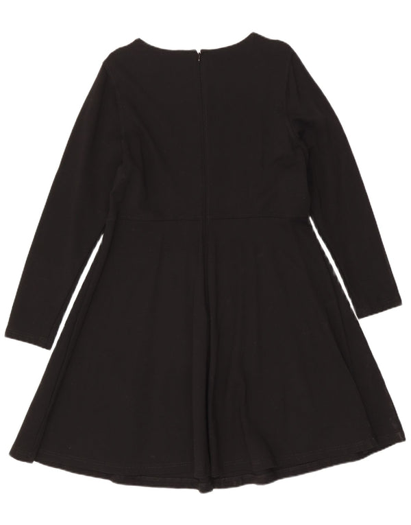 Marks & Spencer ženska haljina A-kroja dugih rukava UK 18 XL crna viskoza