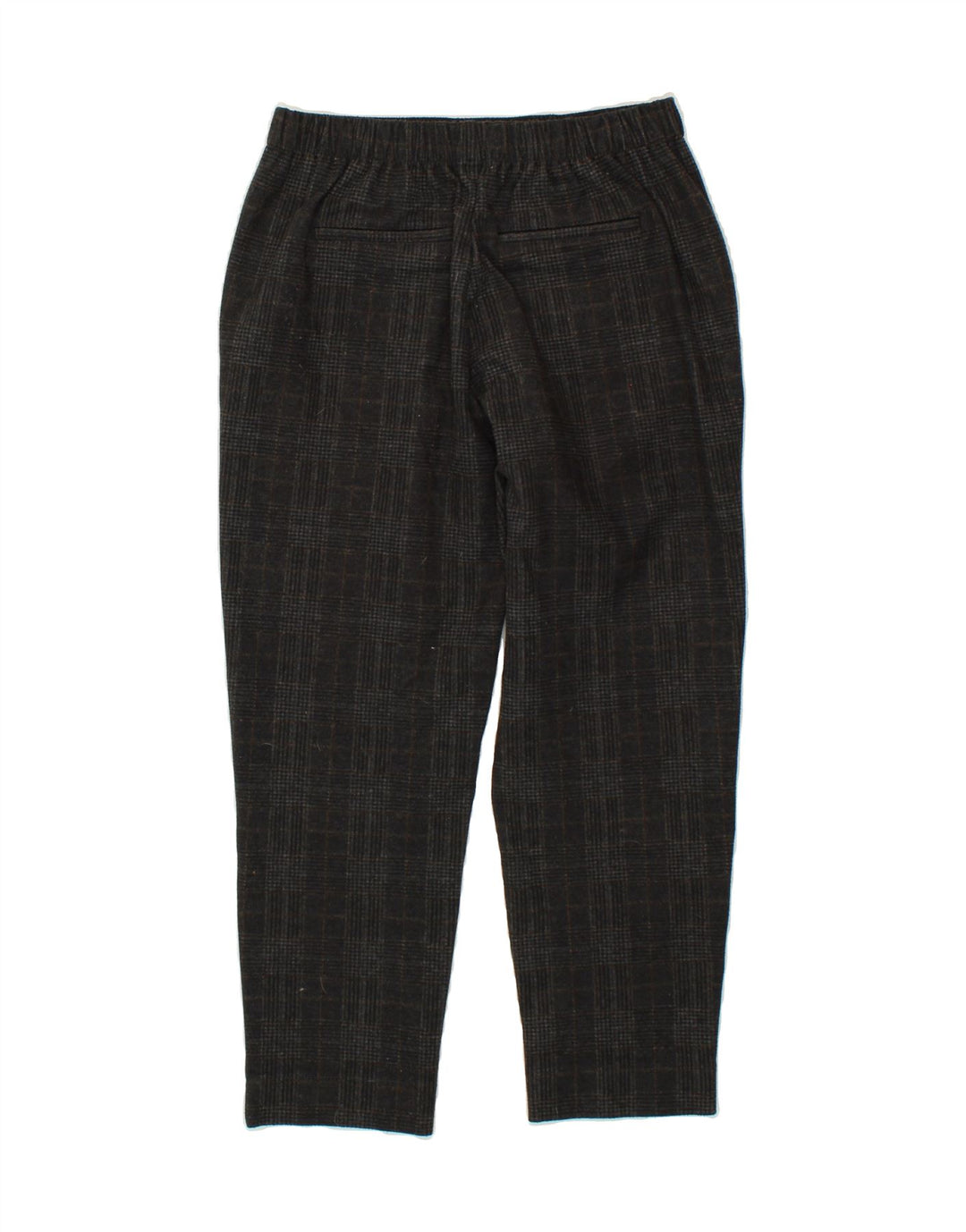 BENETTON Womens Straight Cropped Trousers Small W26 L24 Grey Check Vintage Benetton and Second-Hand Benetton from Messina Hembry 