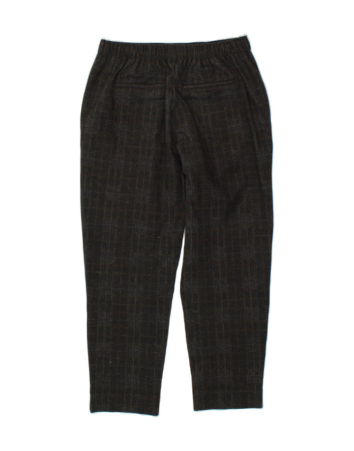 BENETTON Womens Straight Cropped Trousers Small W26 L24 Grey Check Vintage Benetton and Second-Hand Benetton from Messina Hembry 