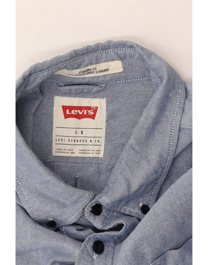 LEVI'S Mens Coupe Standard Standard Fit Shirt Large Blue Cotton Vintage Levi's and Second-Hand Levi's from Messina Hembry 