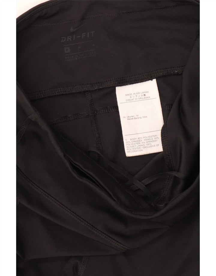 Nike Ženske Dri Fit Leggings UK 12 Srednje crni poliester