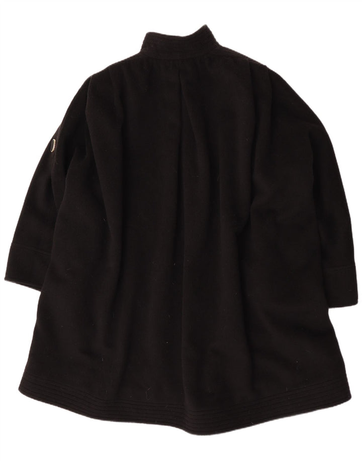 Vintage ženski preveliki kaput UK 18 XL crna alpaka vuna