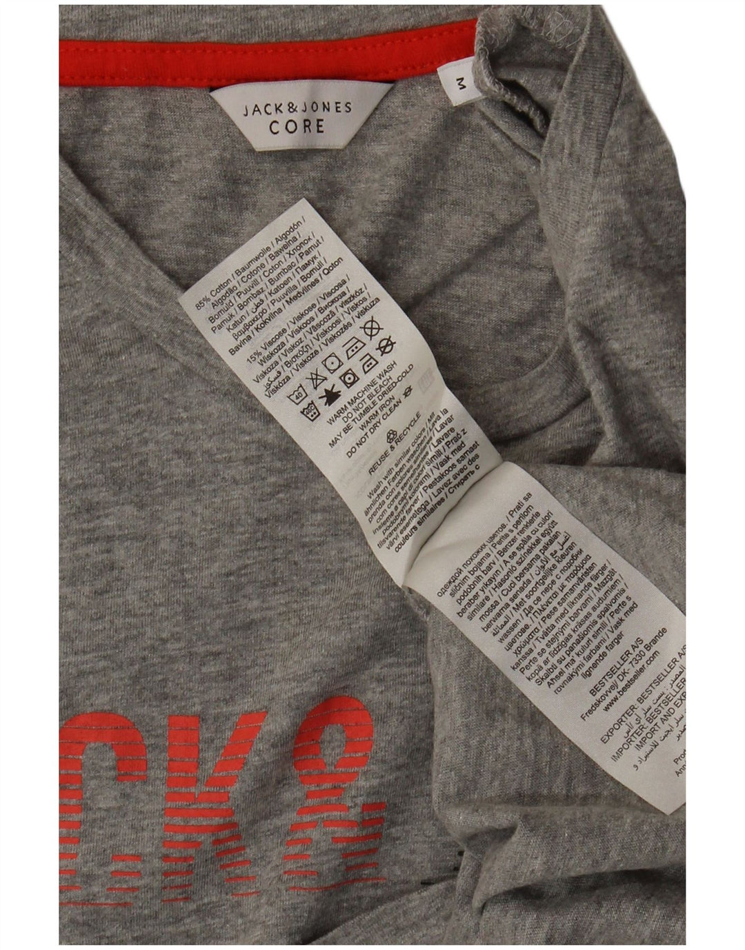 Jack & Jones muška majica kratkih rukava s grafičkim motivima, srednje sivi pamuk