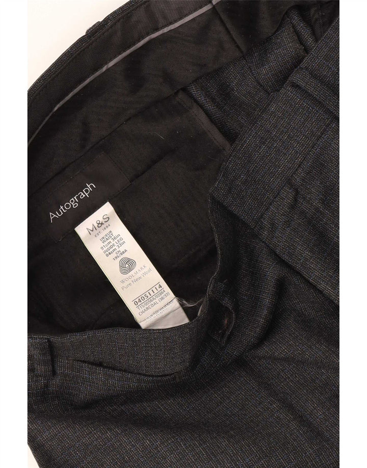 Marks & Spencer muške autograph hlače ravnog odijela W36 L33 sive vune