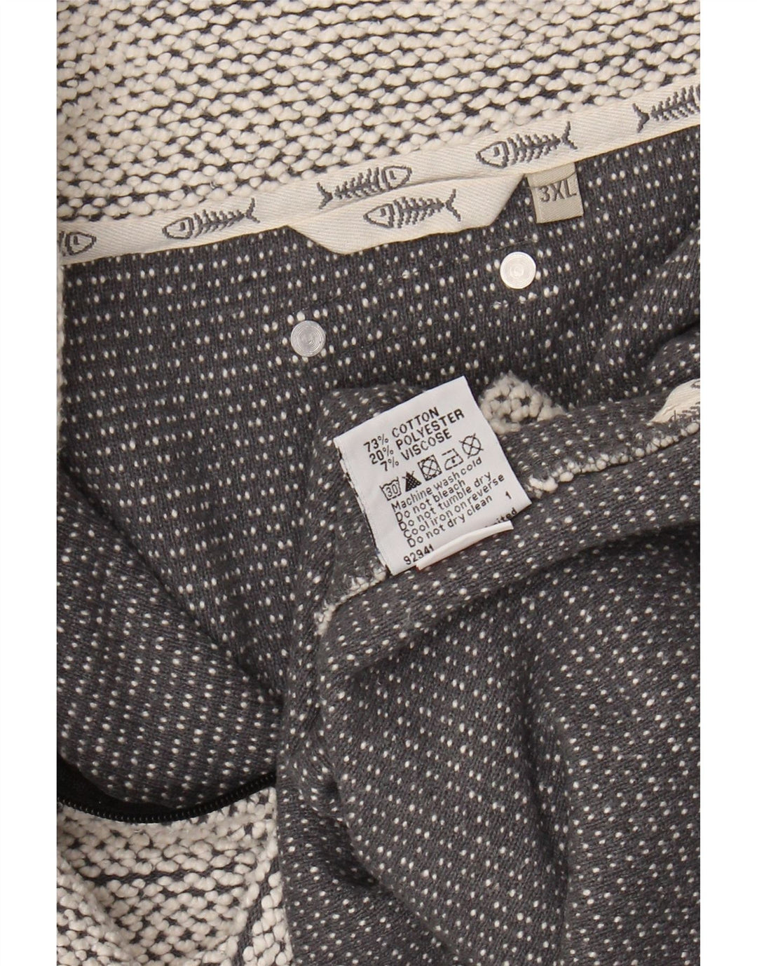 WEIRD FISH Muška majica s izrezom s patentnim zatvaračem 3XL sivi pamuk