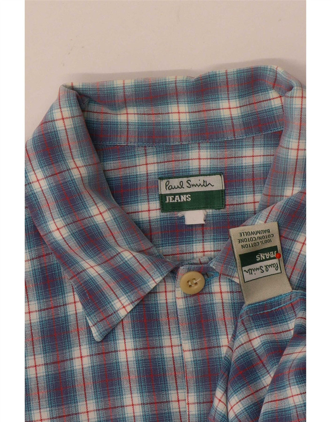 Paul Smith Muška košulja kratkih rukava Veliki plavi karirani pamuk
