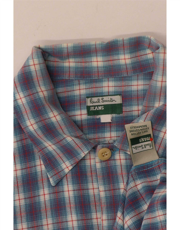 Paul Smith Muška košulja kratkih rukava Veliki plavi karirani pamuk