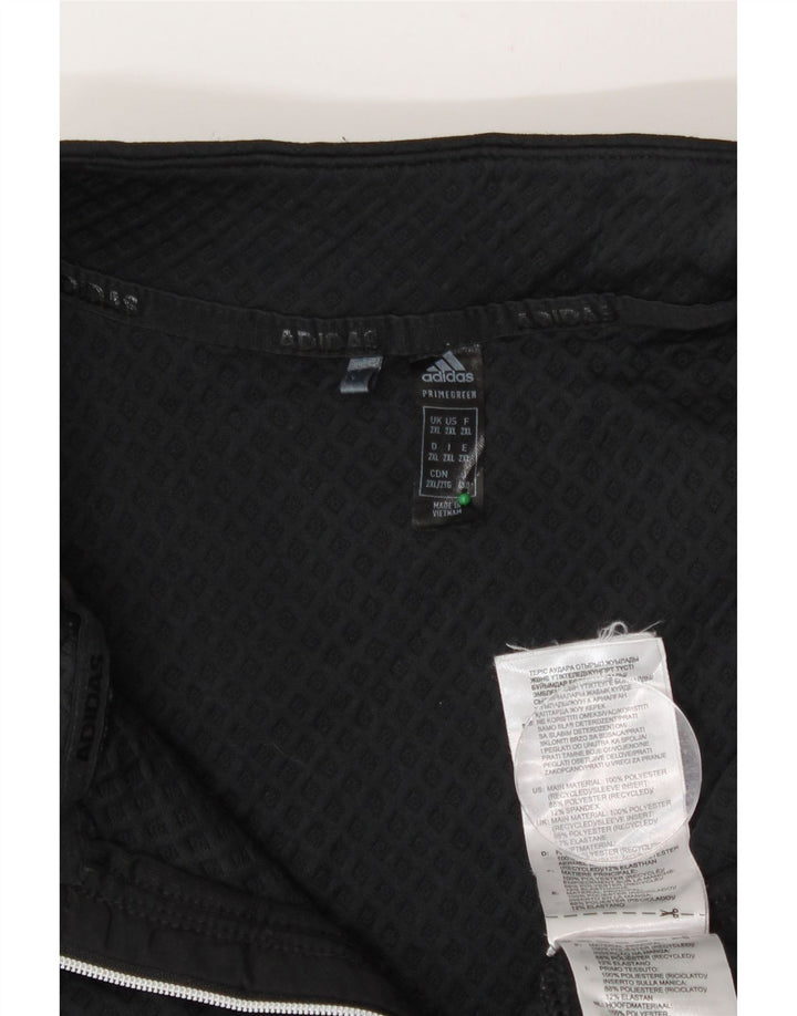 Adidas muška majica s izrezom s patentnim zatvaračem 2XL crni poliester