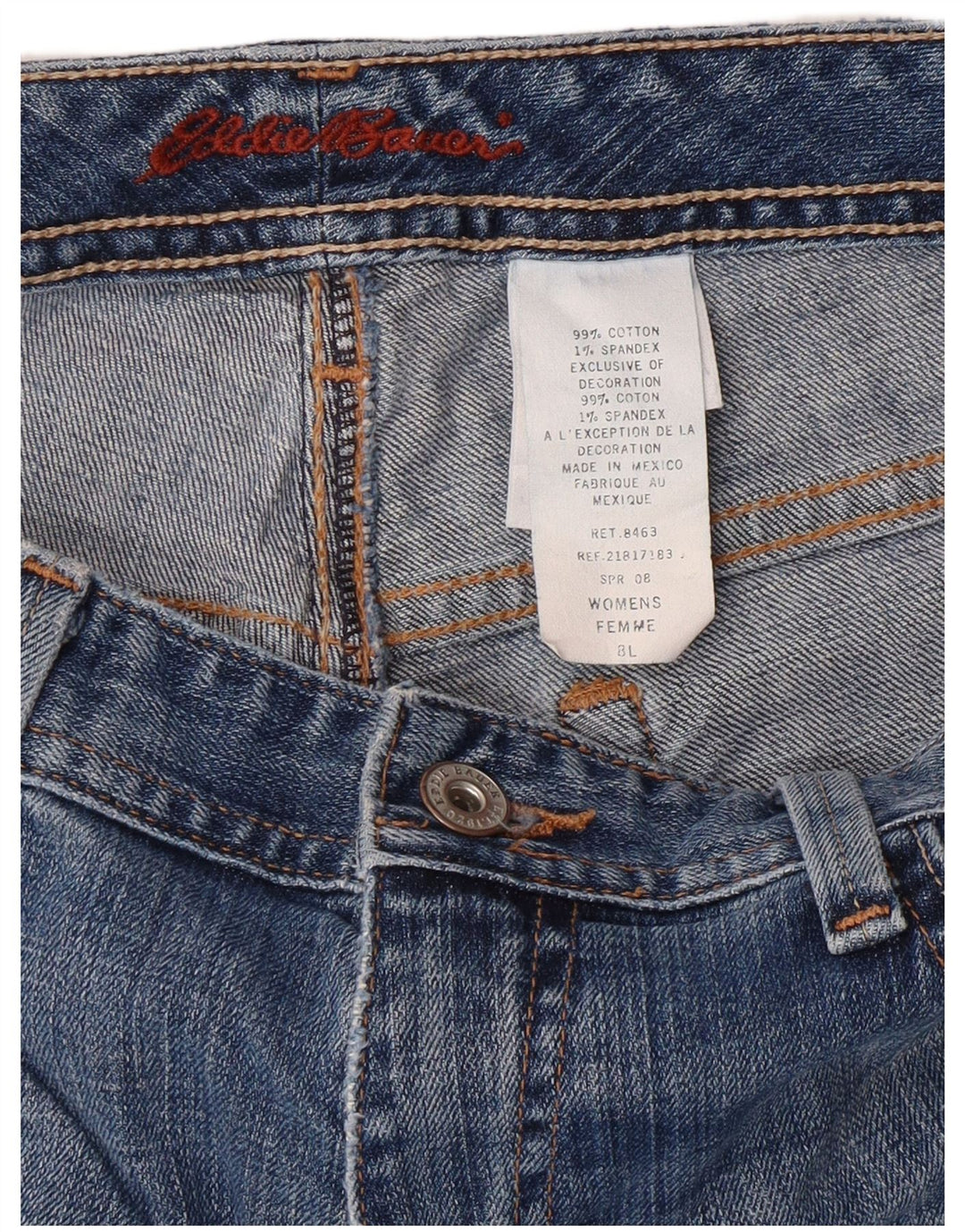 EDDIE BAUER Ženske ravne traperice US 8 srednje W30 L25, 28 plavi pamuk