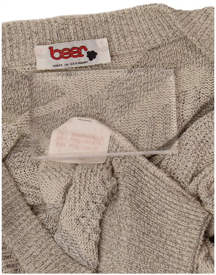 VINTAGE muški kardigan pulover veliki sivi geometrijski pamuk