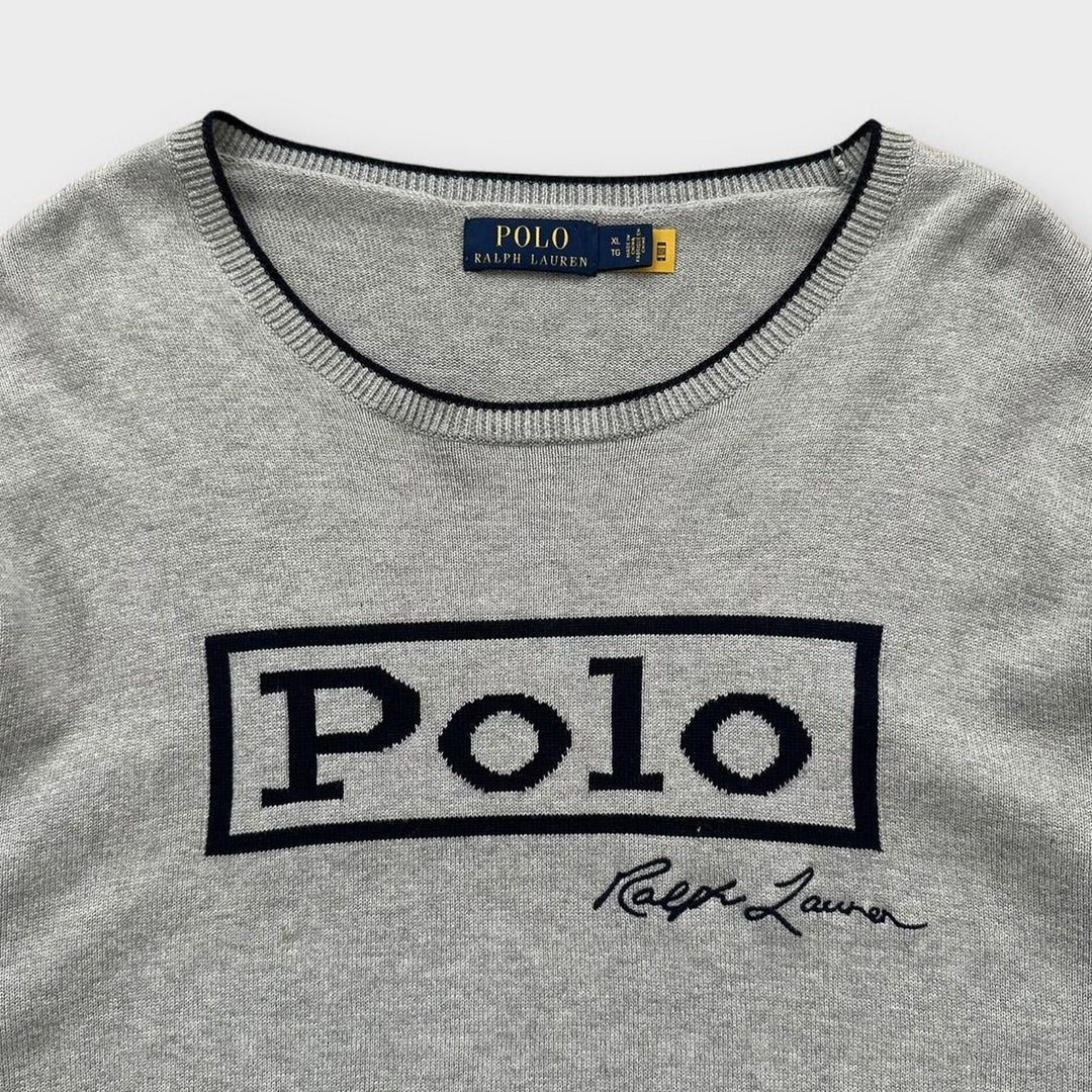 Ralph Lauren pleteni džemper spellout - XL