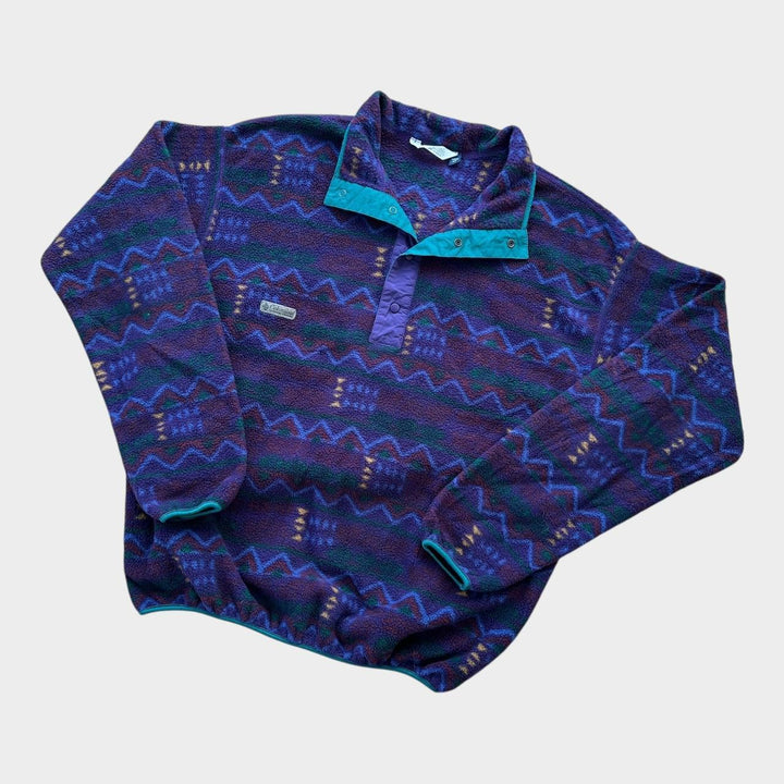 Vintage Columbia funky uzorak flisa - XL