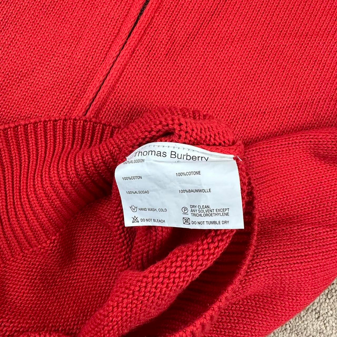 Vintage Thomas Burberry pleteni džemper s patentnim zatvaračem - XL