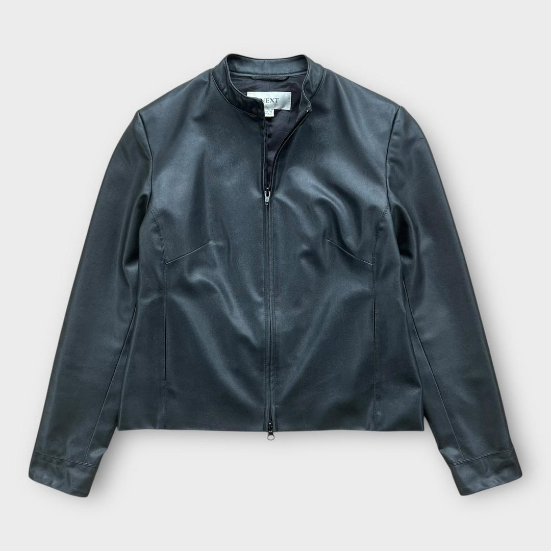 Vintage Y2K ženska kožna jakna - UK12