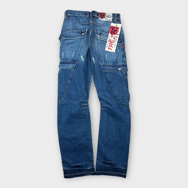 Vintage baggy denim cargo jeans - 28 waist (measure as 30 inches)