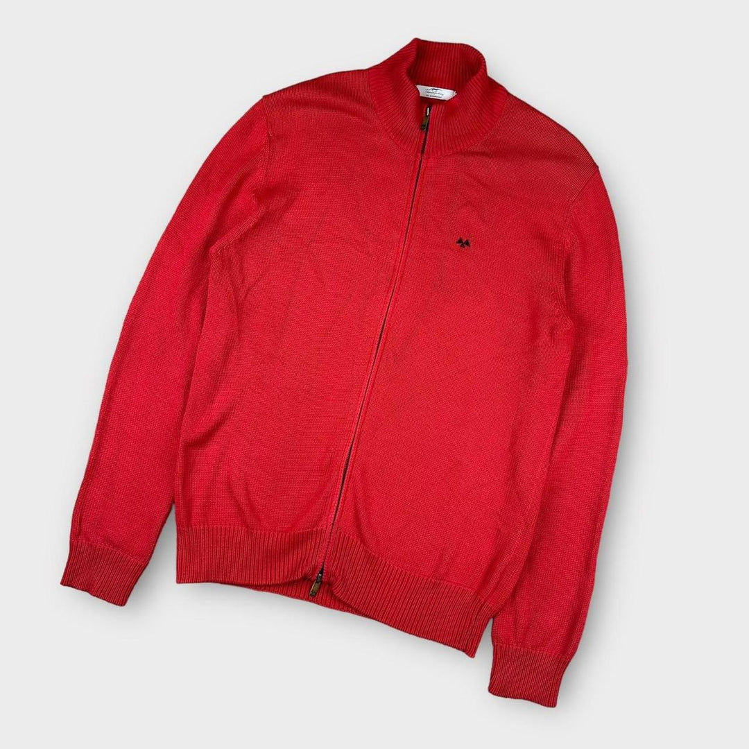 Vintage Thomas Burberry pleteni džemper s patentnim zatvaračem - XL