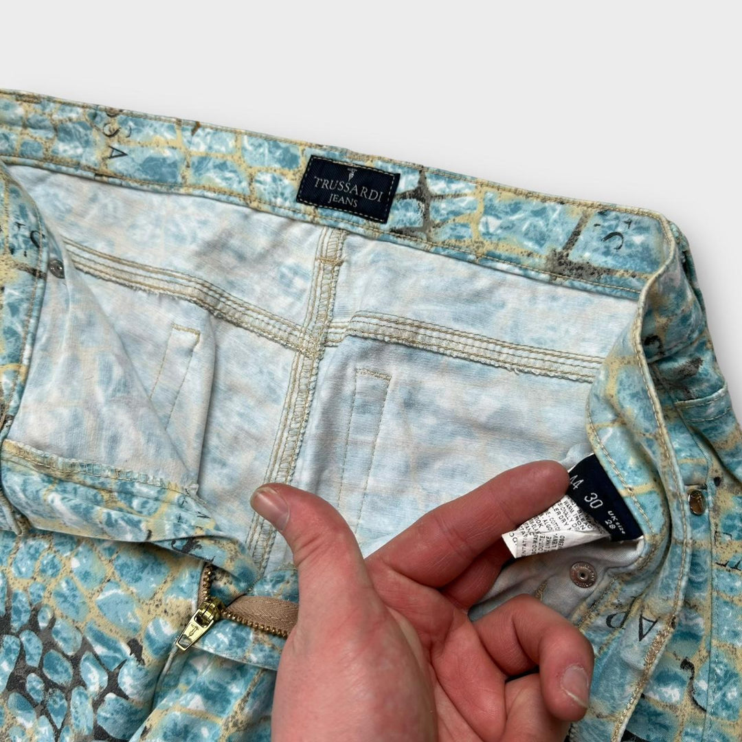 Vintage Trussardi hlače s uzorkom krokodila