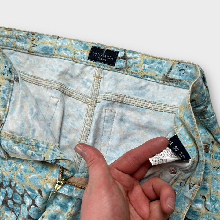 Vintage Trussardi hlače s uzorkom krokodila