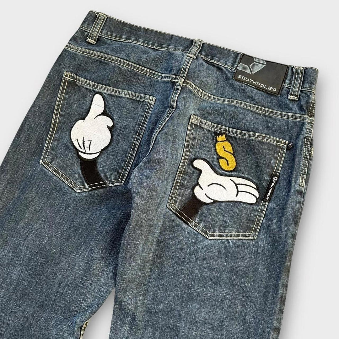 Southpole hip hop široke traperice - 34 inča