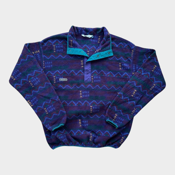Vintage Columbia funky uzorak flisa - XL