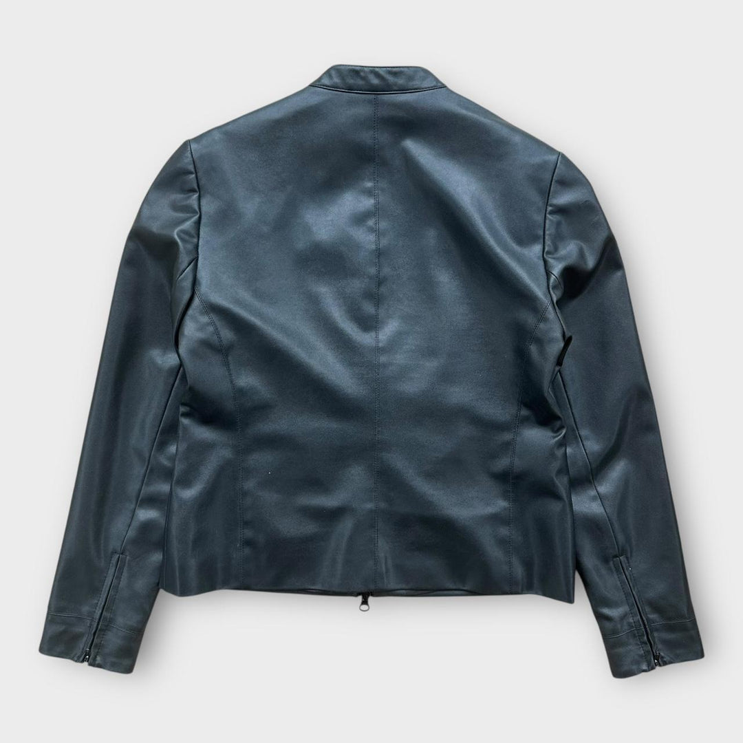 Vintage Y2K ženska kožna jakna - UK12