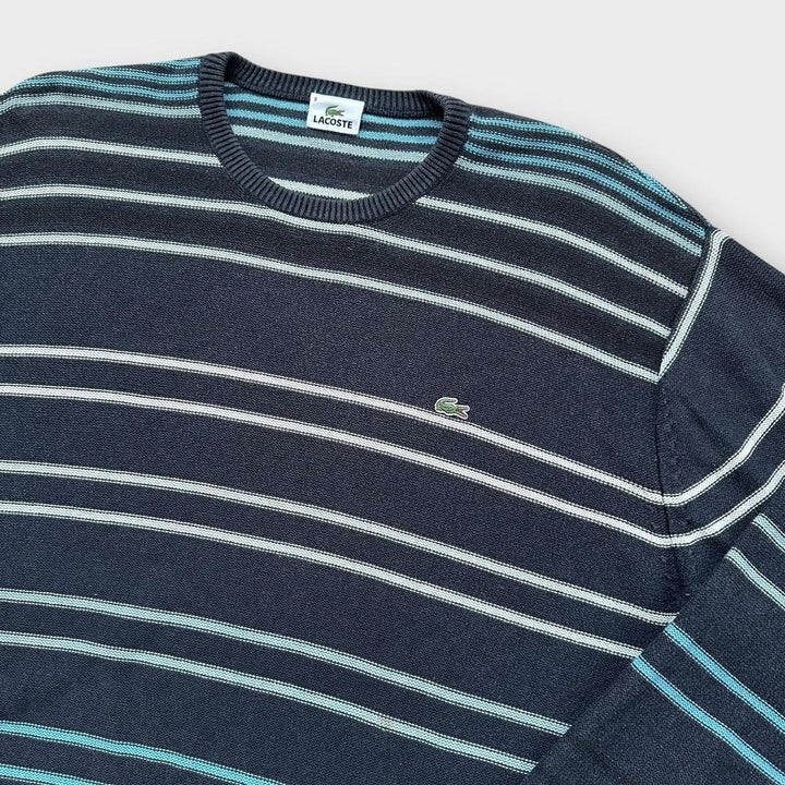 Lacoste pleteni džemper na pruge - XXL