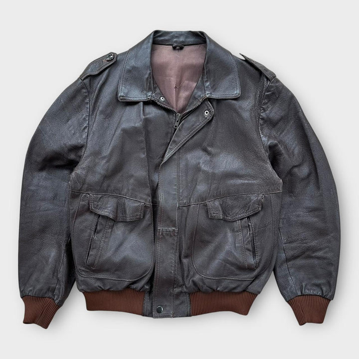 Vintage kožna letačka jakna - velika