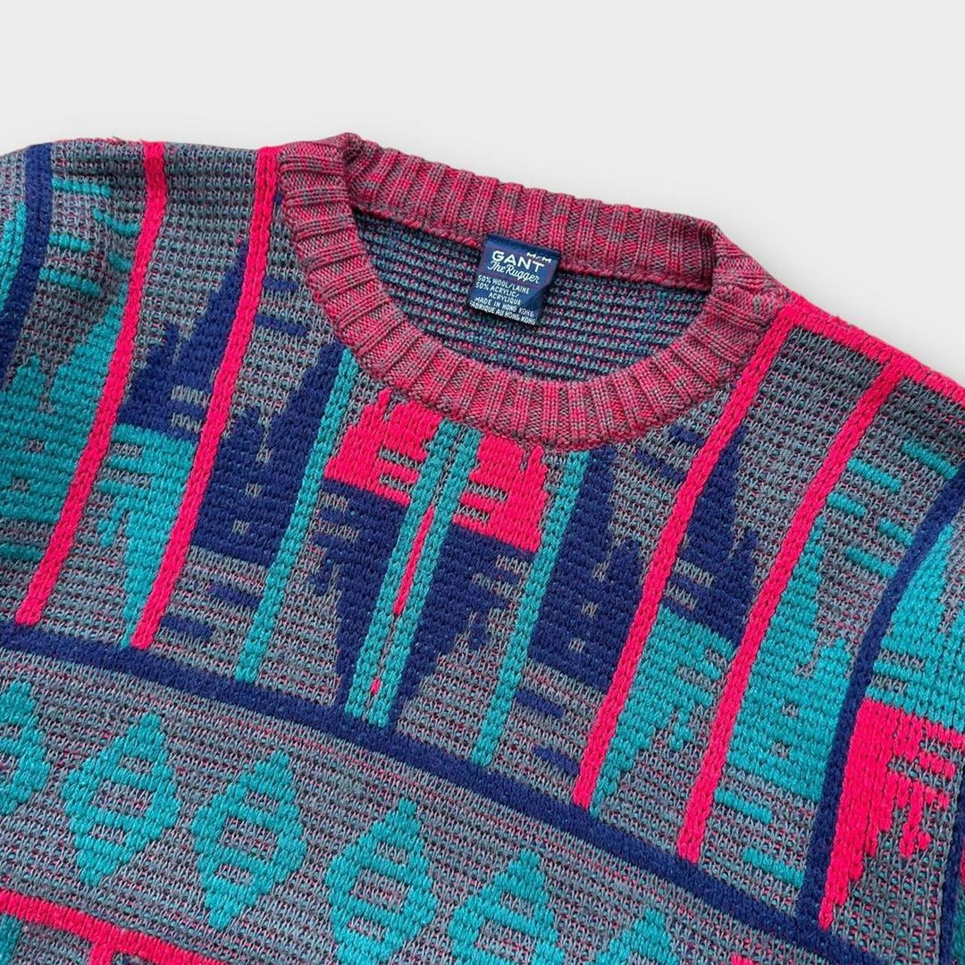 Vintage Gant pleteni džemper - srednji