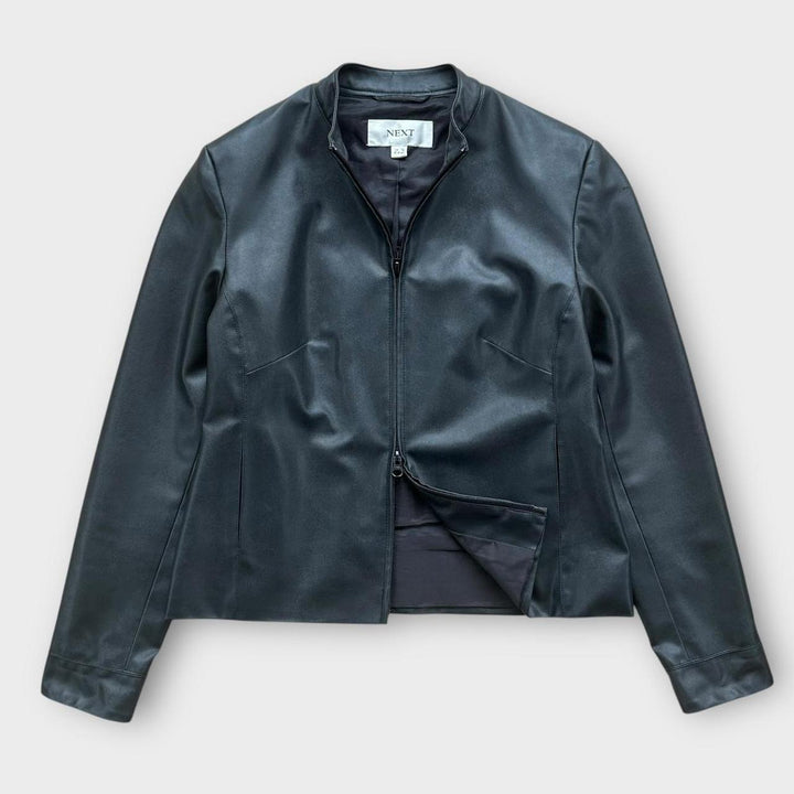 Vintage Y2K ženska kožna jakna - UK12