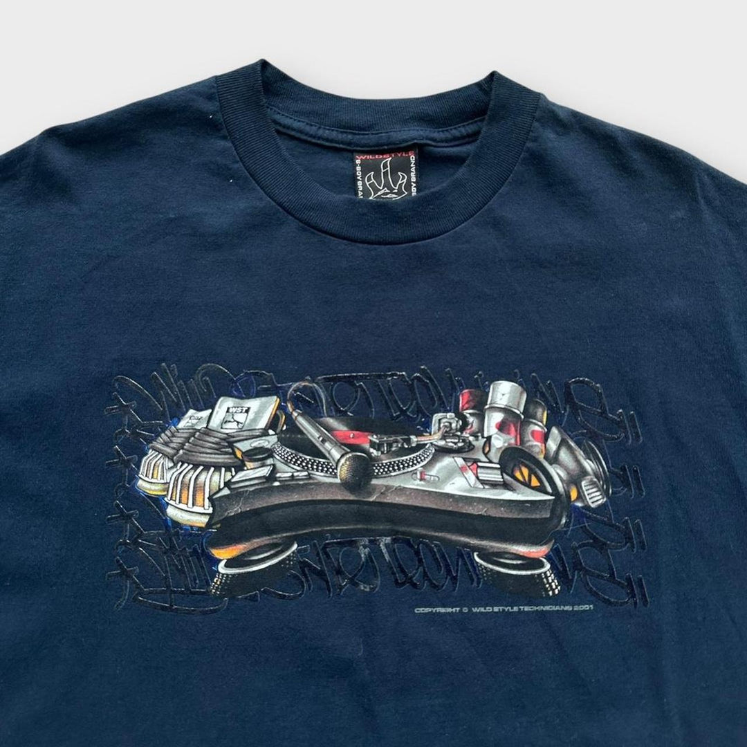 Y2K hip hop majica s grafičkim motivima - XL