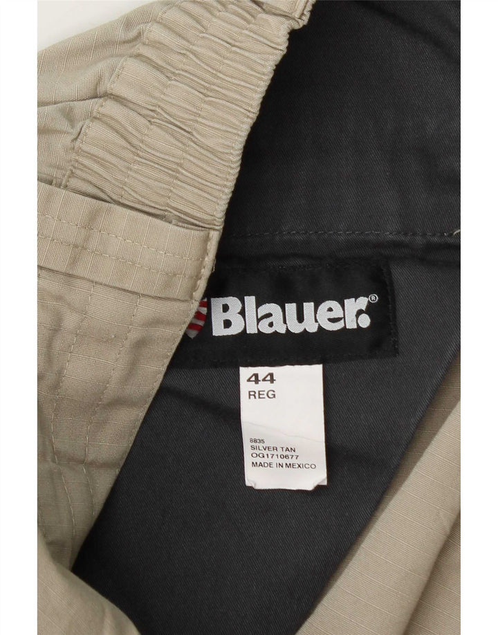 Blauer muške ravne kargo hlače W44 L28 zeleni poliester