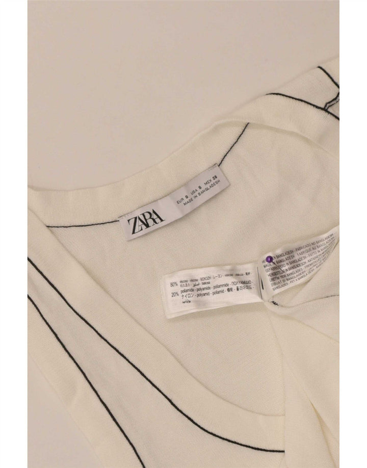 Zara ženski prsluk UK 8 Small Off White Viskoza