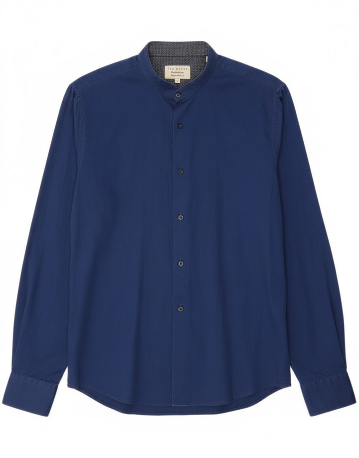 TED BAKER Mens Shirt Size 16 Large Navy Blue Cotton