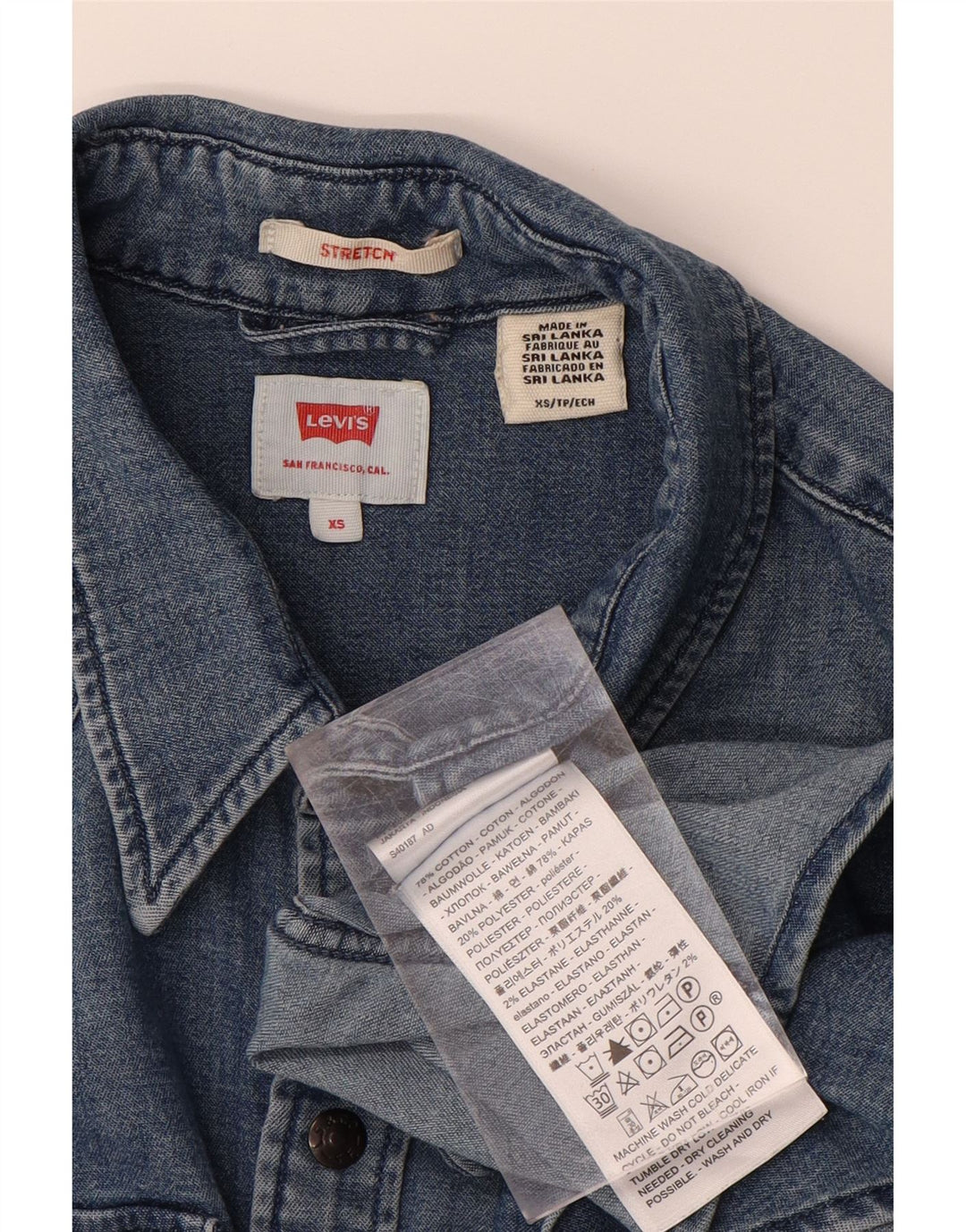 LEVI'S Mens Denim Shirt XS Blue Cotton Vintage Levi's and Second-Hand Levi's from Messina Hembry 