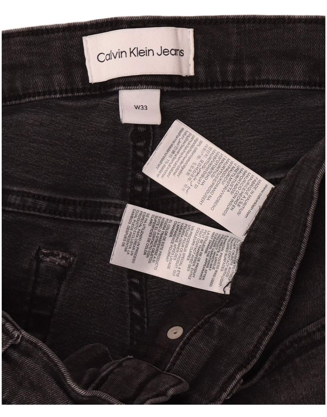 Calvin Klein muške uske traper kratke hlače W33 srednje sivi pamuk