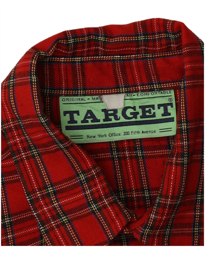 VINTAGE Mens Flannel Shirt 2XL Red Check