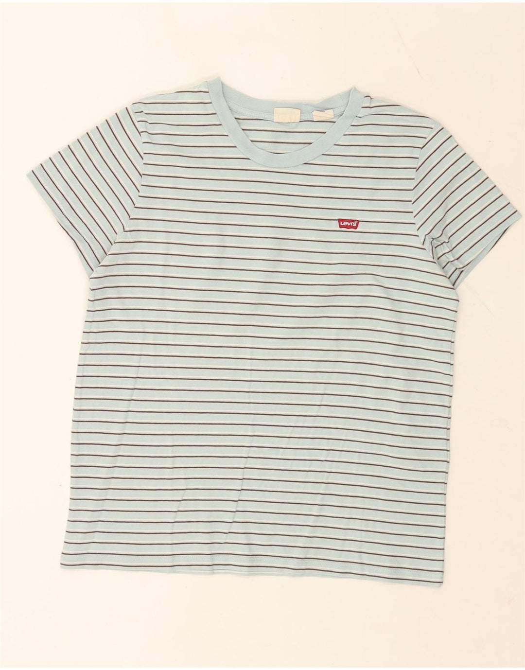 Levi's ženska majica kratkih rukava UK 14 pamuk srednje plave pruge