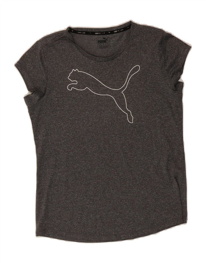 PUMA Womens Graphic T-Shirt Top UK 14 Large Grey Vintage Puma and Second-Hand Puma from Messina Hembry 