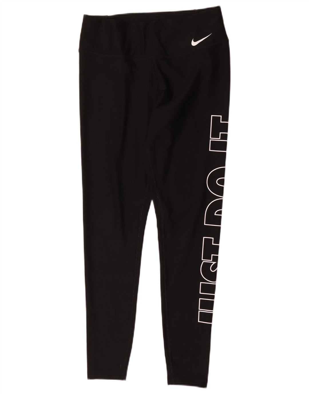 Nike Ženske Dri Fit Graphic Leggings UK 14 Srednje crni poliester