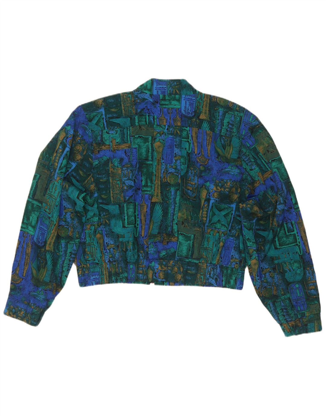 Vintage ženska prevelika bolero jakna IT 40 Mala raznobojna geometrijska