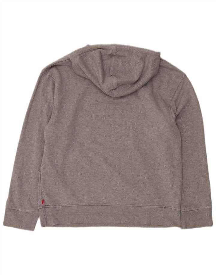 LEVI'S muška opuštena majica s kapuljačom srednje sive boje