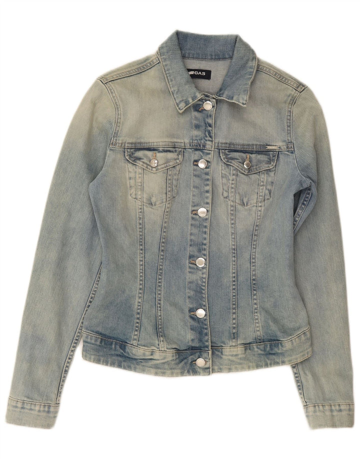 GAS Womens Denim Jacket UK 10 Small Blue Cotton
