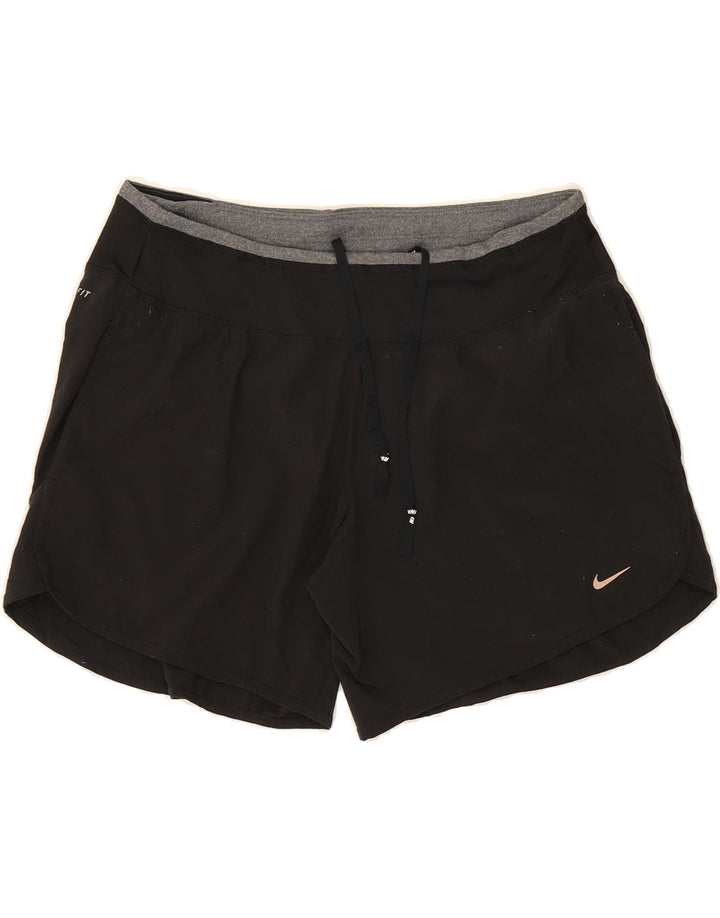 NIKE Ženske Dri Fit Sportske kratke hlače UK 14 Srednji crni poliester