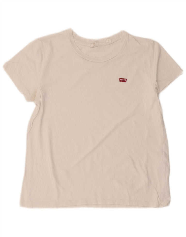 Levi's ženska majica kratkih rukava UK 12 Srednje bijeli pamuk