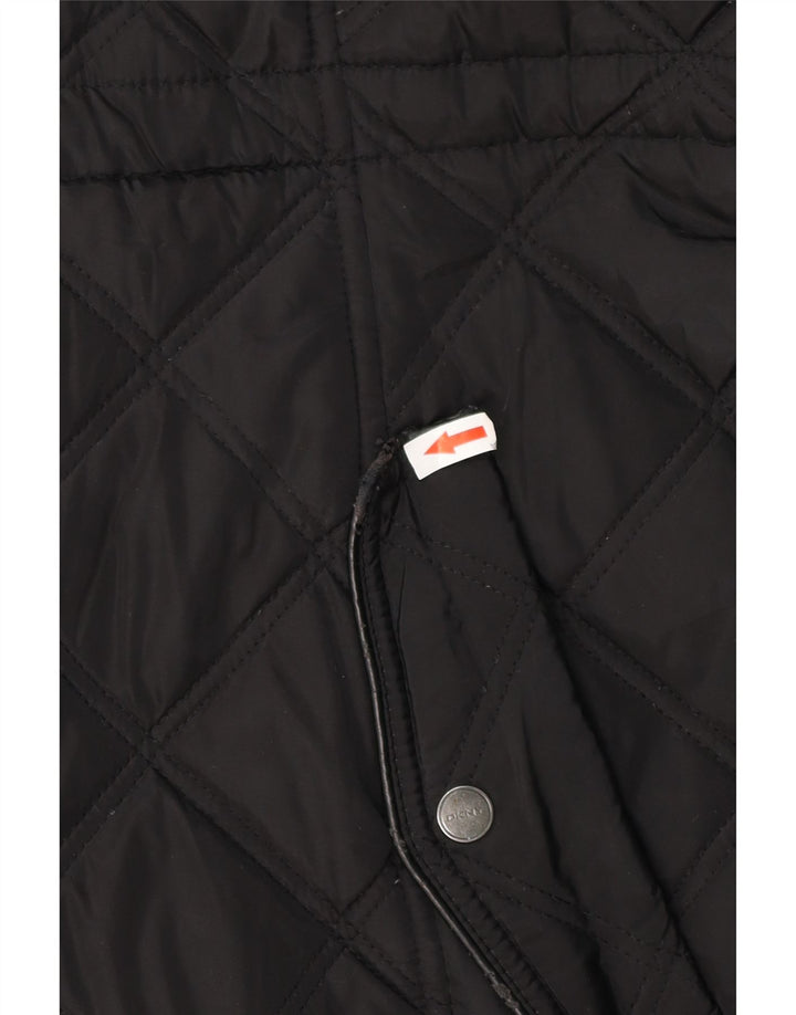 DKNY ženski prošiveni kaput s kapuljačom UK 18 XL crni poliester