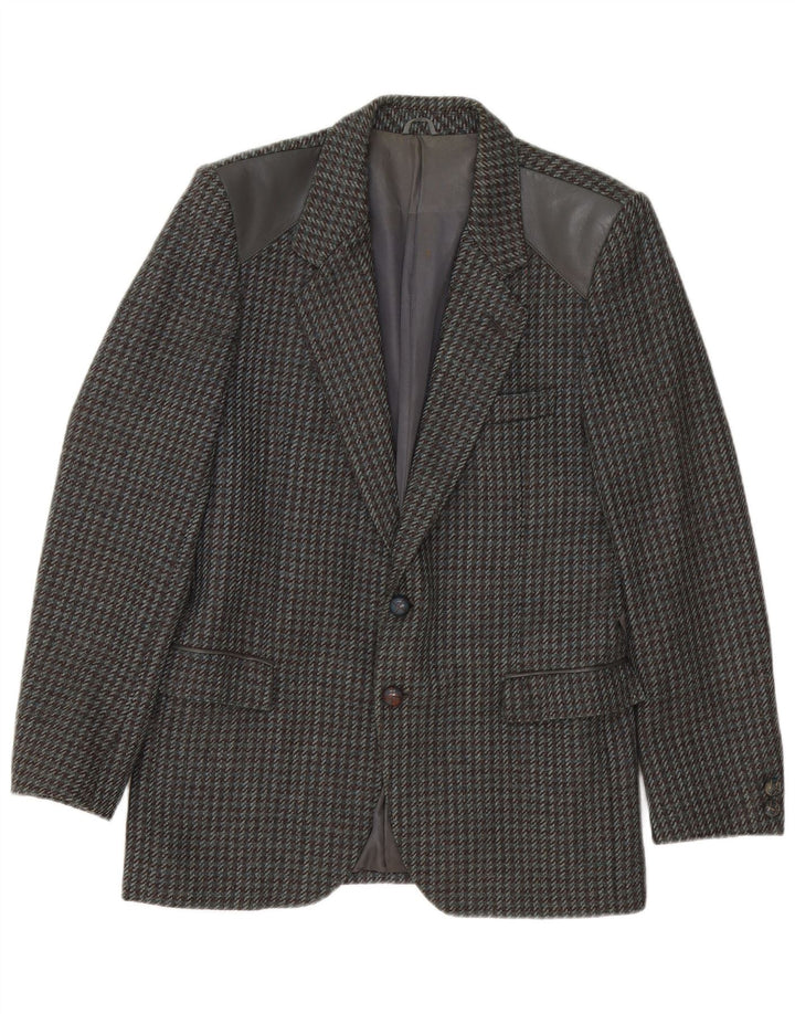 Vintage muška jakna sa 2 gumba IT 46 Mala siva houndstooth